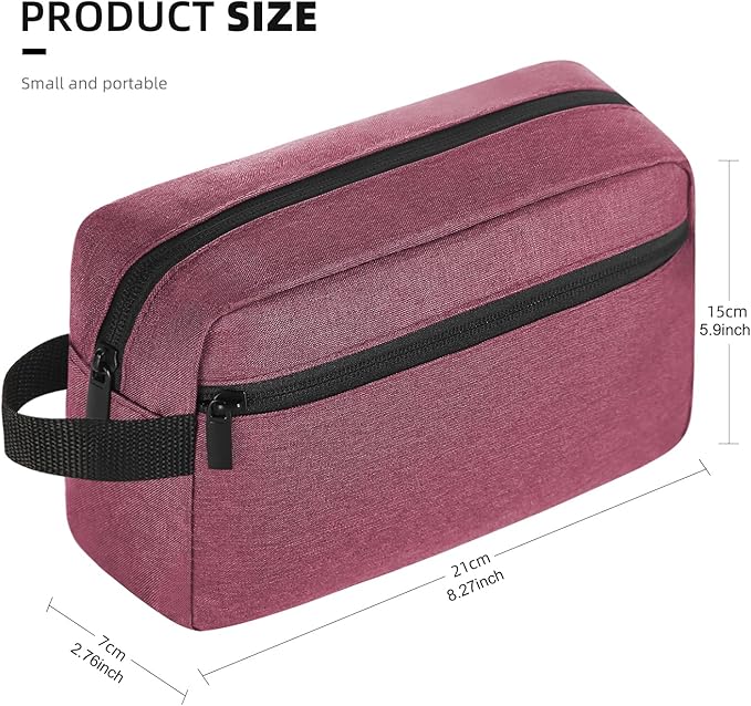 Icramsy Travel Toiletry bag Toiletry bag for women men Hanging Cosmetic bag Travel accessories for Women Men (Purplish red)