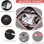 Wogarl 4PCS Weekender Bags for Women Large Overnight Weekend Travel Duffel Carry on Shoulder with Shoe Compartment Canvas Toiletry Bag for Travel Business Gym