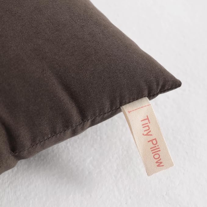NTBAY Tiny Pillows, Down Alternative 7"x11" 100% Microfiber, Filler: 100% Polyester Mini Pillow for Travel, Pets, Soft Machine Washable Small Pillows for Neck, Wrist, Lumbar and Knee, Dark Brown