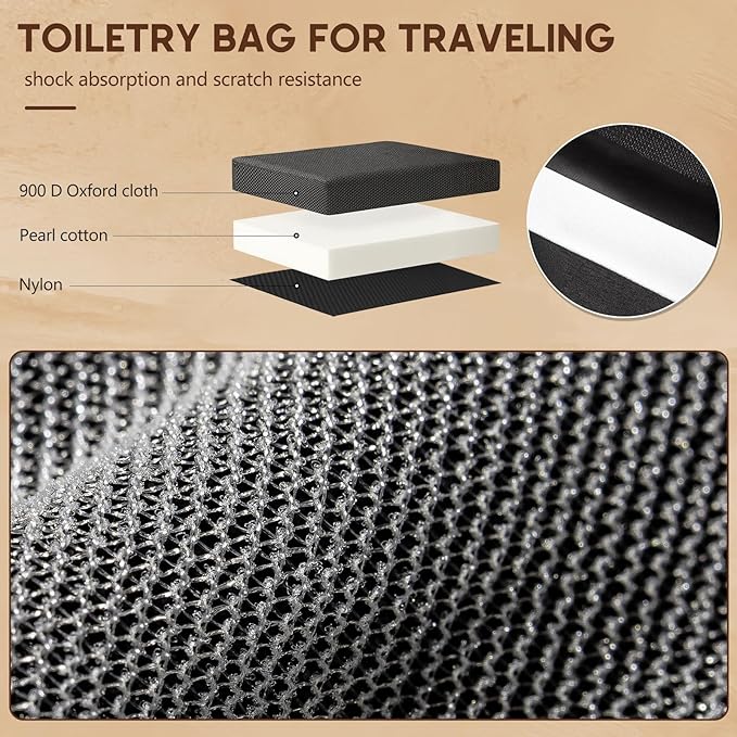 Toiletry Bag for Men,Mens Travel Toiletry Organizer,Men's Travel Essentials,Water Resistant Shaving Bag for Toiletries Accessories -Black