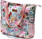 Original Floral Water Resistant Large Tote Bag Shoulder Bag for Gym Beach Travel Daily Bags Upgraded
