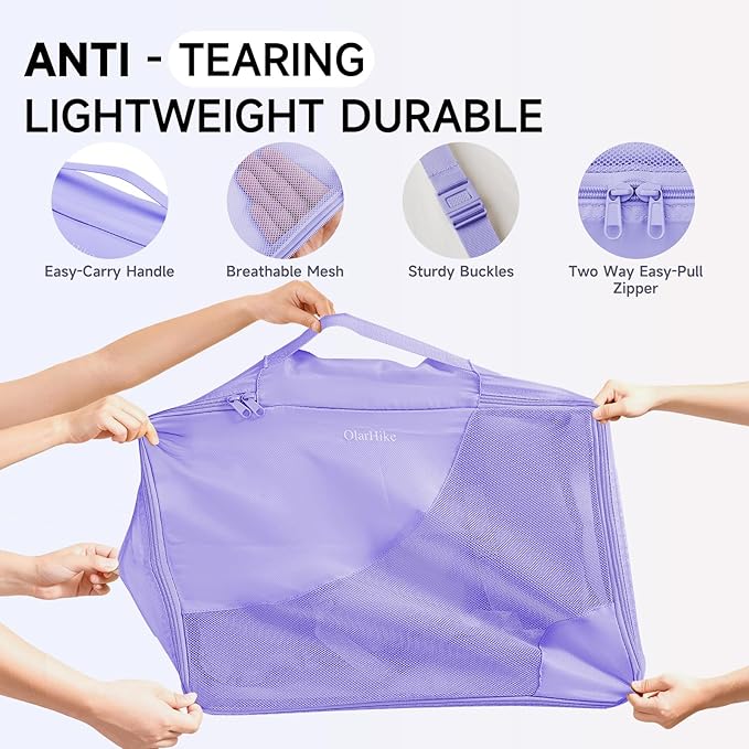 11 Set Packing Cubes for Travel, Gifts for Women Mom,Anti-Tearing Suitcase Organizer,OlarHike Vacation Essentials & Accessories for Cruise Ship