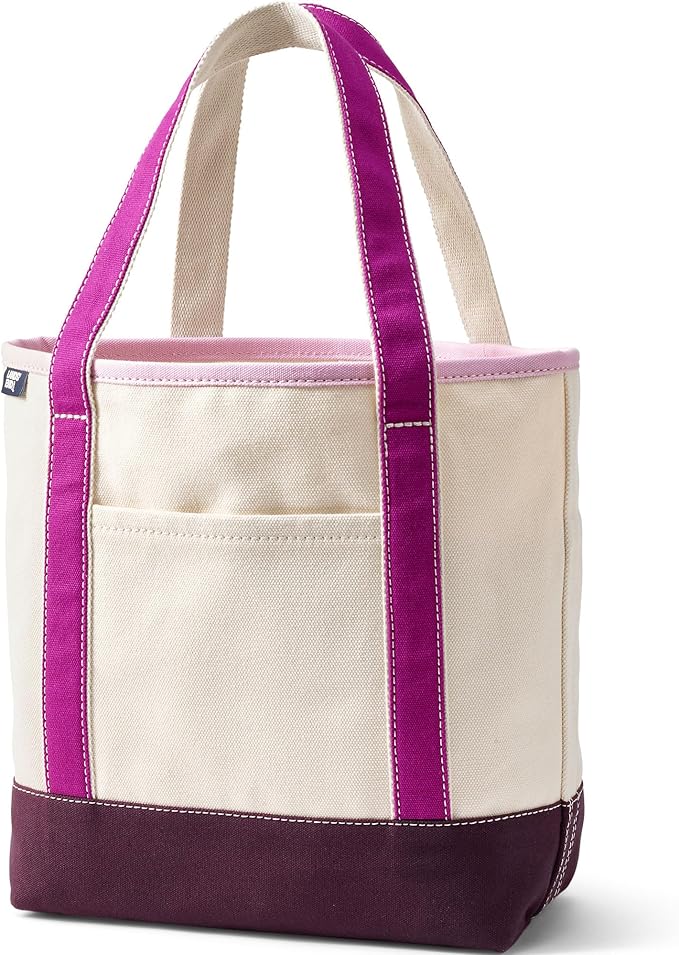 Lands' End Open Top Canvas Tote Bag