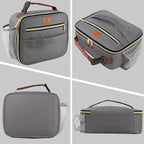 Genteen Lunch Box for Men Women Adults Kids - Insulated Small LunchBox Reusable, Zip Closure & Buckle Handle, Portable Cooler for Work, School, Travel (Gray)
