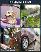 Beviliu Portable Shower for Camping, 6000mAh Rechargeable Camping Shower with Digital Power & Temperature Display, Portable Shower for Camping, Beach, Outdoor Travelling, Hiking, Pet Cleaning