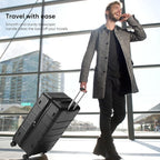 OLIXIS 29 Inch Luggage, Hardside Checked Suitcase with Spinner Wheels, Lightweight ABS Hard Shell Travel Luggage, TSA Approved Lock, Expandable Large Suitcase for Business & Travel–Black