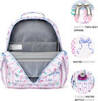 mibasies Kids Backpack for Girls: Girls Backpack 5-8 - Kindergarten Elementary School Bookbag for Girl - Bowknot Rose Sky Blue