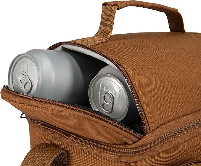 Carhartt Camping Cooler, Worksite Lunchbox, Soft Shell Lunch Bag for Construction Sites, Work and Everyday Use, Brown (Pack of 8)