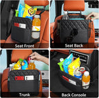 FrgKbTm 2Pack Car Seat Back Organizer, Waterproof Car Backseat Organizer with Cup Holders Large Capacity Hanging Car Storage Bag for Phones Documents Cups Bottle Travel Compatible with Most Vehicles