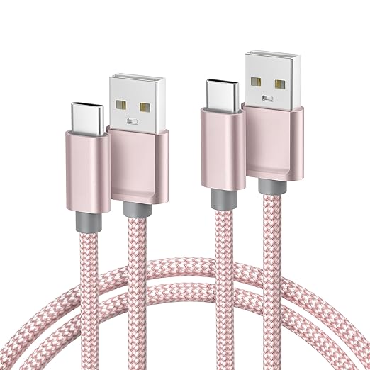 Basesailor for iPhone 17 16 Pro Max Charger Cord,USB to USB C Cable,Type C Charging Power Cord for Apple 17e 15 iPad 10 Air 4 5,Samsung Galaxy S26 S25 S24 S23,Pink,2Pack 10FT(3M)