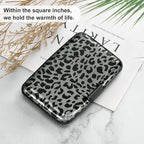 ELFISH Mini RFID Aluminum Wallet Credit Cards Holder Business Card Case Metal ID Case for Men Women(Black Leopard Print)