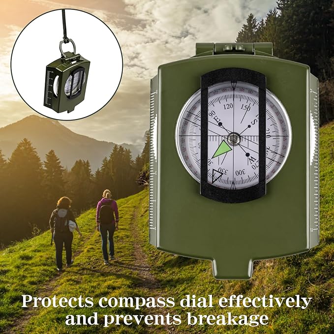 Compasses，Hiking Compass for Survival with ，Waterproof Durable and Pocket-SizedTactical Survival Compass with Lanyard，Climbing Biking Exploring Geology, Outdoor Activities