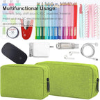 CAAORDKSO Electronic Organizer Travel Cable Accessories Case, Electronic Organizer Bag, Electronic Accessories Organizer Pouch for Cable, Cord, Charger, Phone, Power Bank, Earphone (Small-Green)