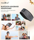 MUSICOZY Sleep Headphones Bluetooth 5.4 Headband, Wireless Earphones Music Sleep Earbuds Sleeping Eye Mask with HD Stereo Speakers for Workout Running Travel Yoga, Ideal Gifts for Men Women