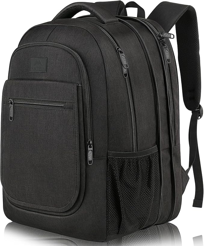 MATEIN Backpack for School, Expandable College Backpack for Boys Girl, Water Resistant Large Bookbag for Men Women, 15.6 inch Laptop Bag, Anti Theft Travel Daypack, Black