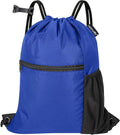 HOLYLUCK Men & Women Outdoor Sport Gym Sack Waterproof Drawstring Backpack Bag (Standard with drawstring, Blue)