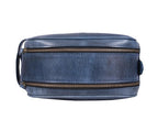 10" Premium Leather Toiletry Travel Pouch With Waterproof Lining | King-Size Handcrafted Vintage Dopp Kit By Aaron Leather Goods (Chestnut)