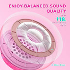 iClever BTH22 Kids Bluetooth Headphones, 60H Play Time, USB C Fast Charging, Bluetooth 5.4, AUX Cord,Safe Volume 74/85 dBA,Over Ear Kids Headphones Wireless for iPad/Tablet/Travel/School, Bright Pink