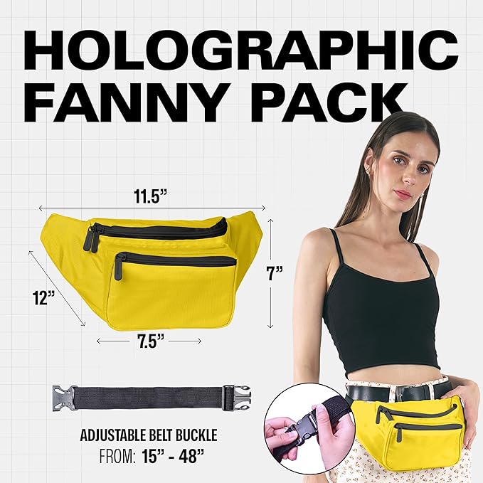 Yellow Fanny Pack Belt Bag I Mens Fanny Packs for Women Fashionable - Crossbody Bag Bum bag Waist Bag Waist Pack - Hands Free for Hiking, Running, Travel, Waterproof and more