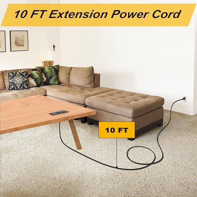 2-Pack Recessed Power Strip Desktop Power Grommet Conference in Desk Outlet Power Socket 2 Outlets &2 USB Ports 10 FT Extension Power Cord, ETL Listed