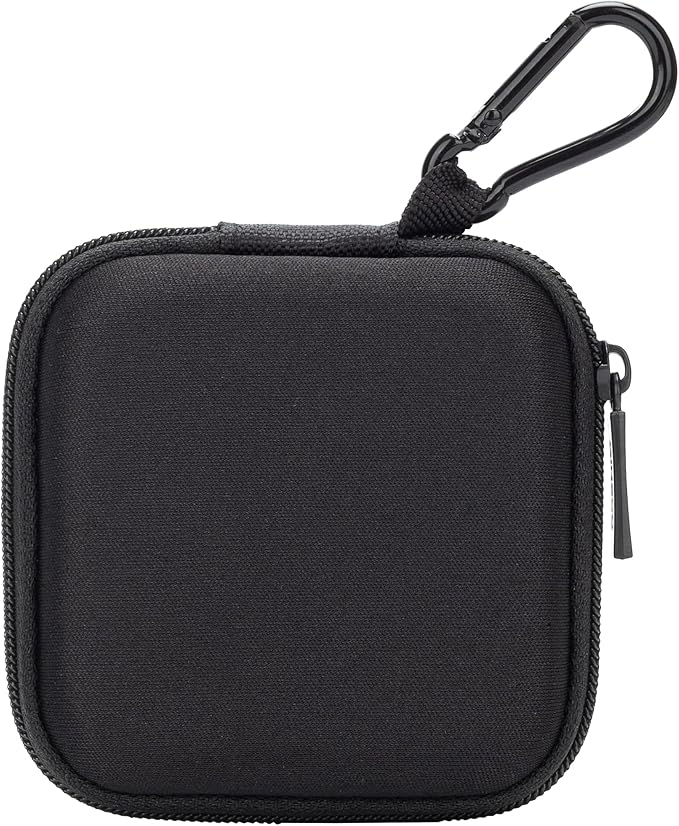 Ginsco Mini-Portable Hard Shell Square Earbuds Case for Apple EarPods/Samsung Galaxy Wired/Wireless Earbuds, Cell Phone Accessories Organizer with Carabiner for Earphones Tech Pouch