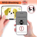 Mayski Credit Card Holder, RFID Blocking, Aluminum Alloy Hard Case, Small Mini Business Metal Wallet for Women Men, Dog