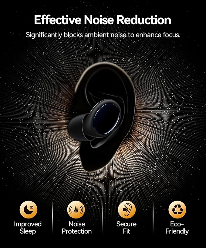45dB Ear Plugs for Sleeping Noise Cancelling Ear Plugs for Noise Reduction & Snoring, Concerts, Earplugs for Sleep,Sider Sleepers Airplane, Silicone Earplugs Reusable Concert Ear Plug