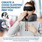ExploreBliss Travel Pillow, 2 Pack Travel Pillows for Sleeping Airplane, Removable Cover Neck Pillow with Adjustable Clasp, Memory Foam Neck Pillow Set (Dark Grey*2)