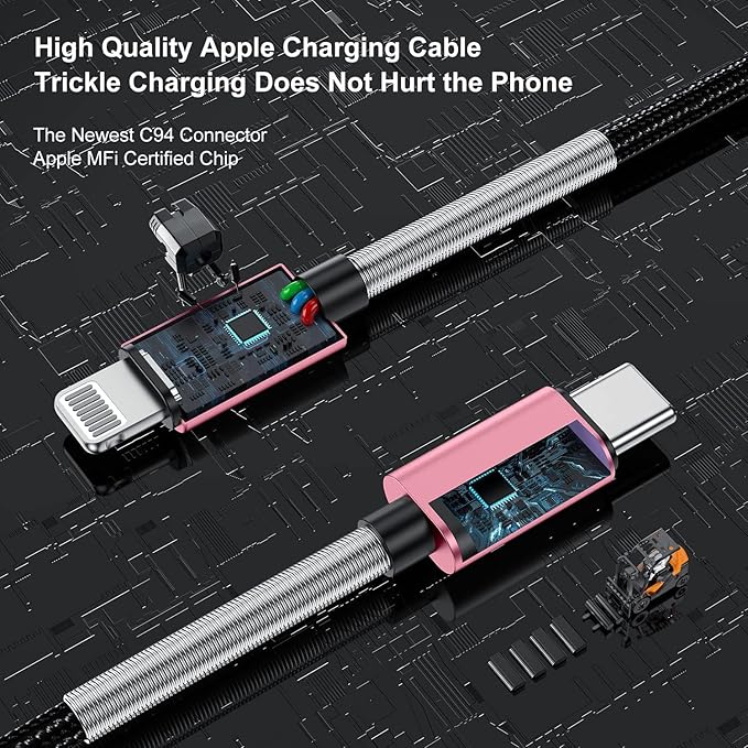 2Pack 10ft iPhone Fast Charger Cable, [Apple MFi Certified] Long USB C to Lightning Cable 10 Foot, High Fast 10 Feet Apple Charging Cord for Apple iPhone 14/14 Pro Max/13 Mini/12/11/XS/XR/8/7Plus,iPad