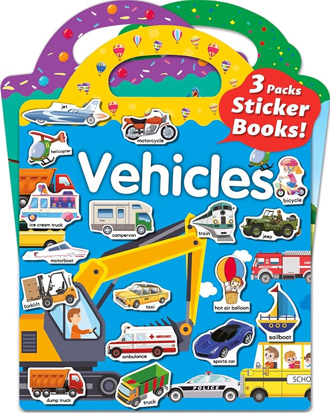Walenced Reusable Sticker Book for Toddlers, Stickers for Kids, Toddler Sticker Book, Toddler Craft Activities, Toddler Travel Toys Boy Girl Birthday Gifts