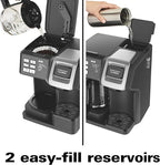 Hamilton Beach FlexBrew Trio 2-Way Coffee Maker, Compatible with K-Cup Pods or Grounds, Single Serve & Full 12c Pot, Permanent Gold-Tone Filter, Black & Silver