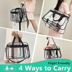 Large Clear Beach Bag with Shoe Compartment, Clear Duffle Heavy Duty Bag Gym Tote Travel Bag for Women Men