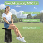 ALEVMOOM Upgraded H 19.7" Collapsilbe Stool with 1.38" Thick Cushion,1000 lbs Capacity Wider & Taller Heavy Duty, Portable and Foldable Adjustable Telescoping Stool for Camping Hiking BBQ