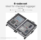 LeanTravel Premium Compression Packing Cubes for Travel - Suitcase Organizer Bags with Double Zipper & Breathable Mesh Panel - Space Saving Carry On Luggage Essentials (6-Pack, Grey)
