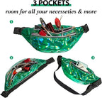 Frienda 2 Pieces Holographic Fanny Pack for Women Colorful Sport Waist Bag Pack