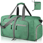 Dimayar 85L Travel Duffle Bag for Men Women - Foldable Duffel Bag with Shoes Compartment - Overnight Bags Waterproof & Tear Resistant(Forest Green)