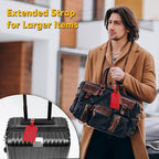 Travelambo 12 Pack Luggage Tags for Suitcases Privacy Protection Bag Tags Faux Leather Travel Accessories Essential, Deep Red
