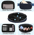 Fleece Fanny pack with Adjustable Strap for Women and Men Crossbody Bag Bum Bag, Waist Pack for Hiking Workout Sports Travel Blue