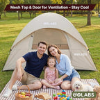 Golabs CT1 2 Person Camping Tent, Easy Set Up in 3 Mins, PU800mm Waterproof w/Mesh Top & Door with Ventilation, Lightweight 4.4lbs Portable Family Tent with Carry Bag &Interior Storage Pockets &Hook