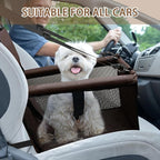 Dog Car Seat Foldable Dog Car Booster Seat Waterproof Breathable Oxford Travel Bag for Small to Medium Dogs, Puppies, and Pets-Pure Coffee