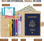 Passport Holder for Travel Essentials, RFID Blocking Leather Cover Wallet with Magnetic Closure, Aesthetic & Cute Passport Book Case for Women and Men - Leopard