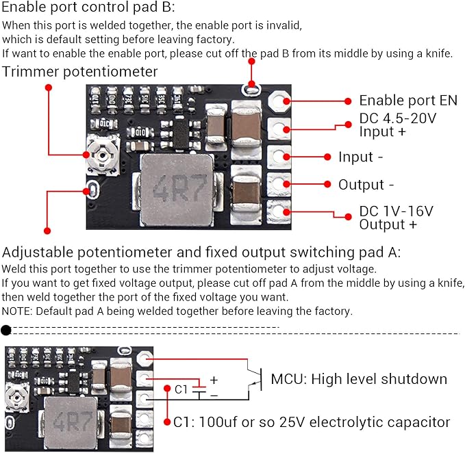 DROK DC Buck Converter, 6pcs Mini Voltage Regulator DC 4.5-20V 12V 9V Step Down to 5V Reducer Board 3A 10W Fixed Adjustable Volt Output Step-Down Transformer Power Supply Stabilizer Module
