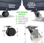 SportPet Airline Compliant Travel Dog Kennel Heavy Duty REPLACEMENT WHEELS - Durable Metal & Silent Rubber Design – Premium Swivel Caster Wheels Fit Medium-XXXL SportPet Airline Pet Kennels – Set of 4