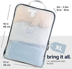 Large Packing Cube Set with See Through Mesh- Compression Packing Cubes Travel Organizers by TRIPPED Travel Gear (Dusty Teal)