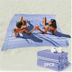 2 Pack Giant Huge Thin Boho Throw Blanket Turkish Beach Blanket Towel Jumbo Extra Large XL XXL Oversized Outdoor Picnic Accessories Travel Essentials for Family Camping Gears Must Haves Yard Mat Navy