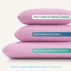 Travel Pillow Memory Foam Pillows, Camping Pillow-Compressible Medium Firm, Breathable Cover, Ideal Backpacking Hiking, Bed Pillows, Airplane and Car (Apricot Pink, M)