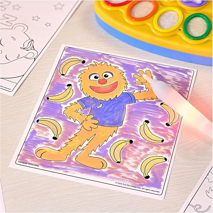 Crayola Color Wonder Magic Light Brush Featuring Ms. Rachel, MessFree Coloring Set with Songs, Paint Set for Toddlers, Art Gift for Kids, Ages 3 & Up