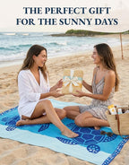 LANE LINEN Turkish Beach Towels Set of 6 – Pre-Washed, Sand-Free, Quick Dry, Lightweight Travel Towels for Women, Soft Bath Beach Towels, 39"x71" – Coastal Bliss