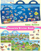 Walenced Reusable Sticker Book for Toddlers, Stickers for Kids, Toddler Sticker Book, Toddler Craft Activities, Toddler Travel Toys Boy Girl Birthday Gifts