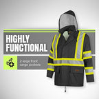 Pioneer Hi Vis Lightweight Waterproof Safety Rain Suit - Reflective Work Rain Gear for Men and Women